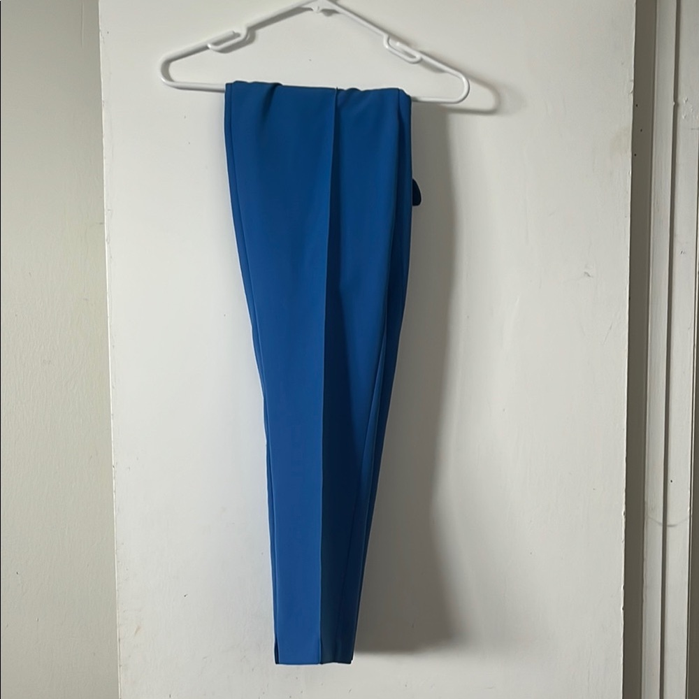 Blue Pleated Casual Work Pants by Laundry
